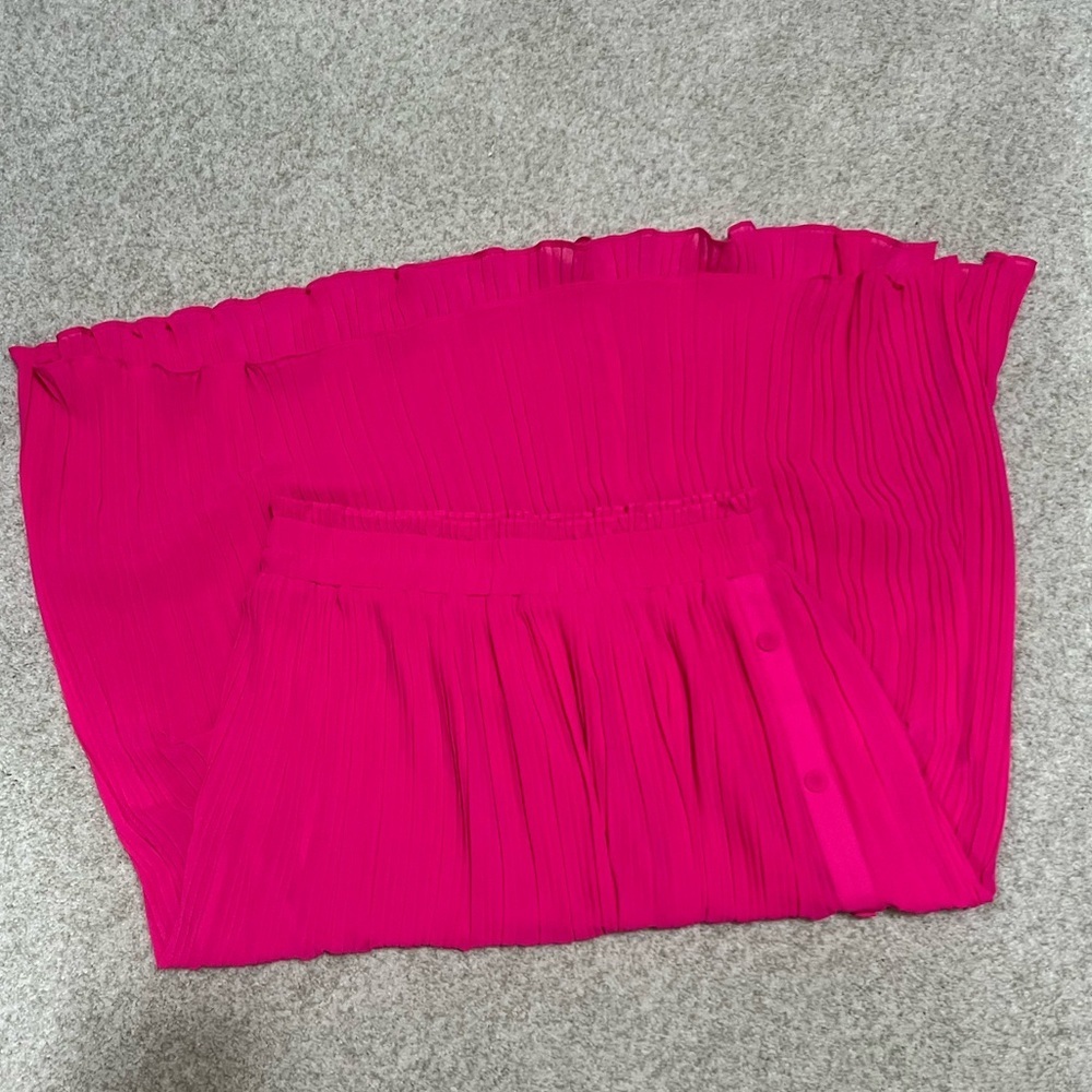 Skies Are Blue Vibrant Pink Midi Skirt-size M - Picture 4 of 4